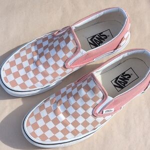 Vans Classic Checked Slip-on, Rosette, Women Size US 9.0